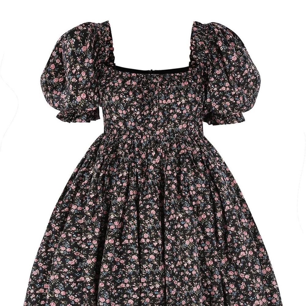 Selkie Black Floral Mini Beach Day dress